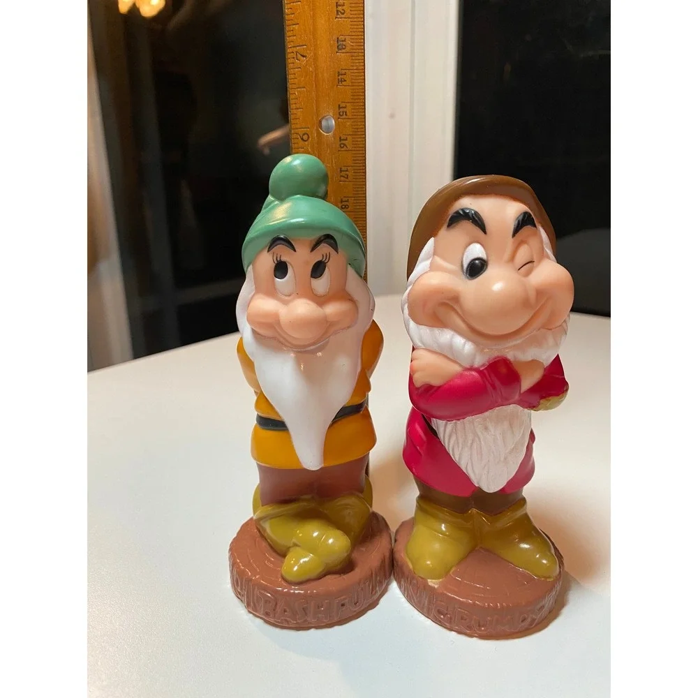 Disney Snow White Seven Dwarfs Grumpy‎ Bashful Figure Set 5 Inch Vinyl PVC